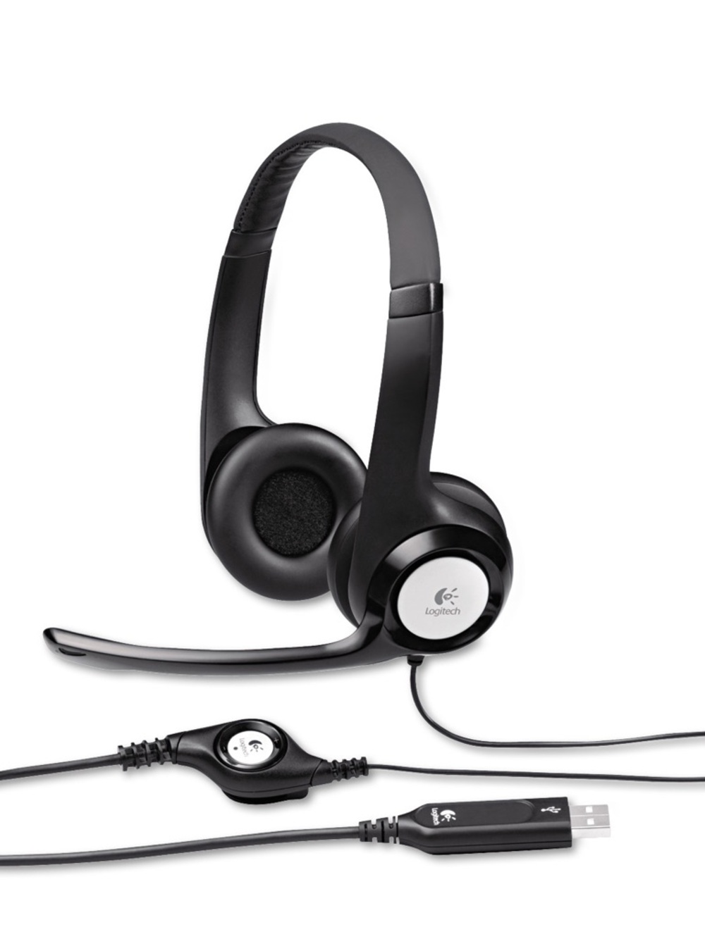 NEW Logitech H390 on-Ear USB Headset with Noise-Cancelling Mic, Black